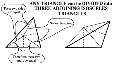 any triangle can be divided into three adjoining isosceles triangles