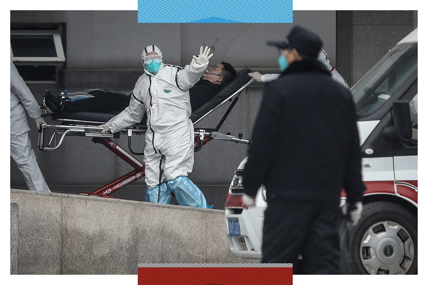 Medical staff transfer patients to Jinyintan Hospital in Wuhan, China, on Jan. 17, 2020..jpg