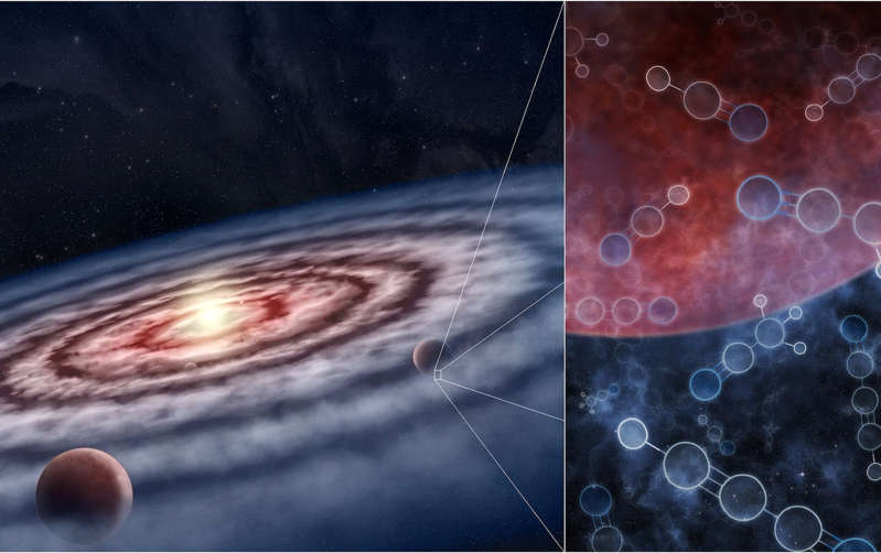 An artist's impression of the gas and dust in the disk surrounding the young star..jpg