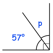 Work out the size of the angle marked p.