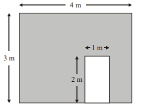 The diagram shows a wall with a door in it.
Work out the shaded area.