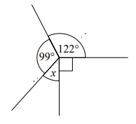Work out the size of the angle marked x. 