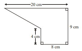 The diagram shows a shape.
Work out the area of the shape.
