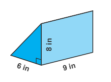 Calculate the lateral surface area of the triangular prism. The base is a right triangle with sides 6 in, 8 in and 10 in.