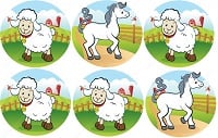 What is the ratio of sheeps to horses?