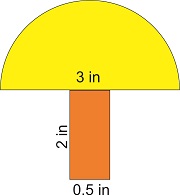 Kolika je površina crteža pečurke? Uzmi da je [tex]\pi=3,14[/tex]